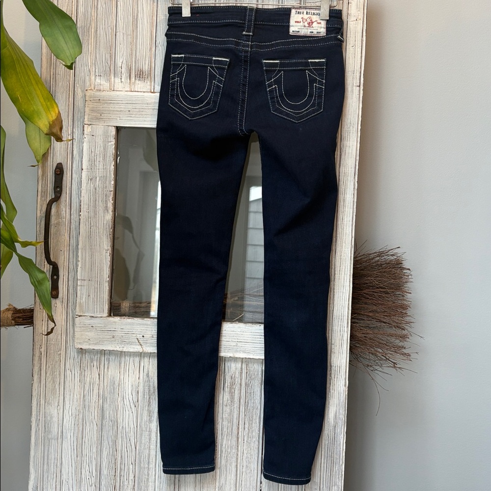 True Religion HALLE Mid-Rise Super Skinny Jeans Size 24  Indigo EUC - Picture 4 of 12